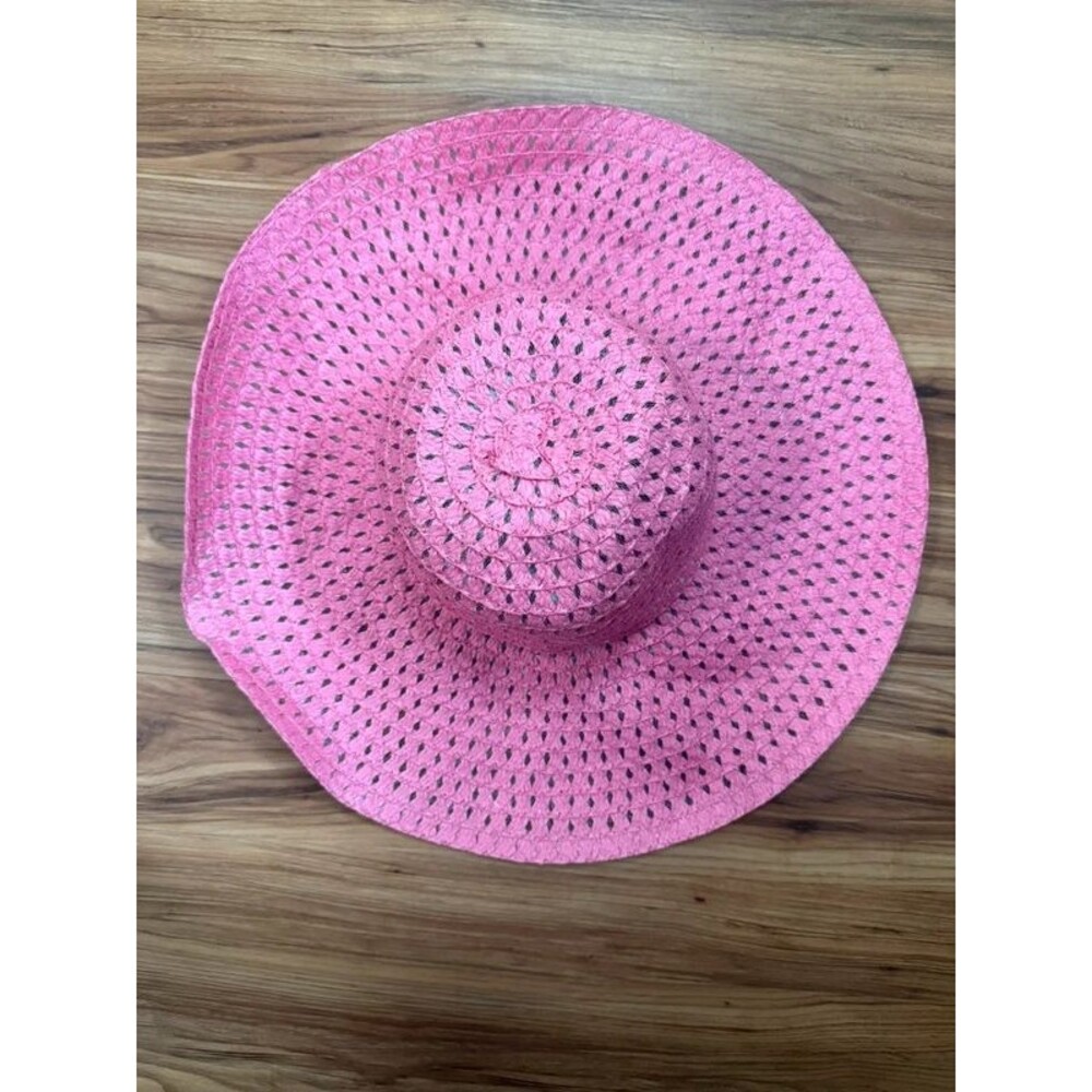 Hot Pink floppy wide brim beach hat